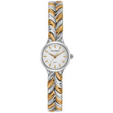 Relógio Feminino Bicolor Metal Redondo Mostrador Branco