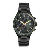 Relógio Masculino Cronógrafo Aço Verde Calendário