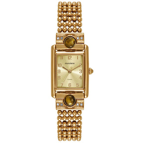 Relógio Feminino Mondaine Dourado Quadrado Metal Chic