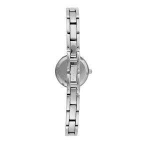 Relógio Feminino Prata Pulseira Rígida Texturizada